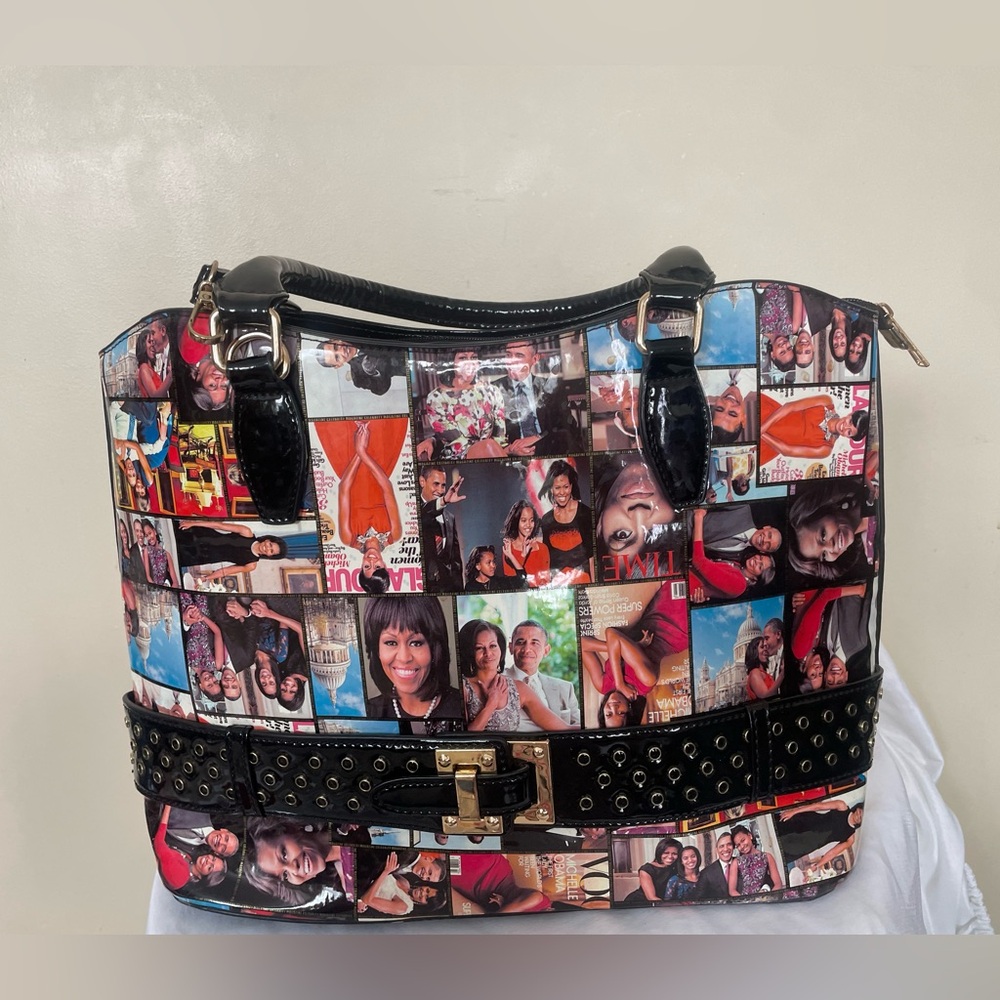 Michelle Obama collage handbag/purse 16 inch